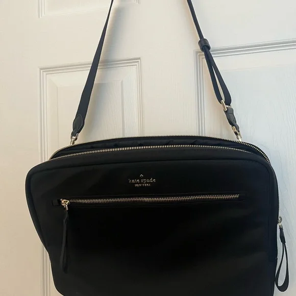 Kate Spade New York Black Nylon Laptop Crossbody Messenger Bag - Picture 5 of 8
